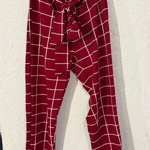 SHEIN Red Plaid Trousers